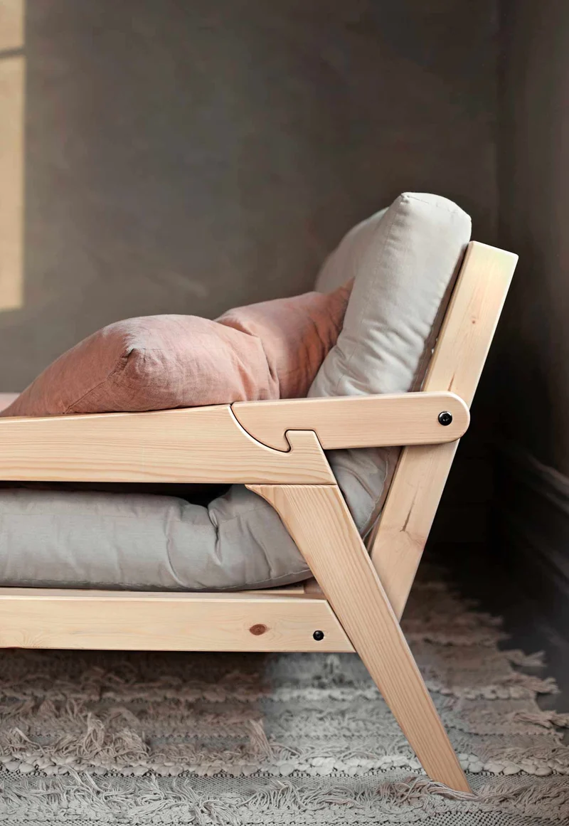 Sofabett Schlafsofa GRAB Gestell Kiefer mit klappbarer Rückenlehne