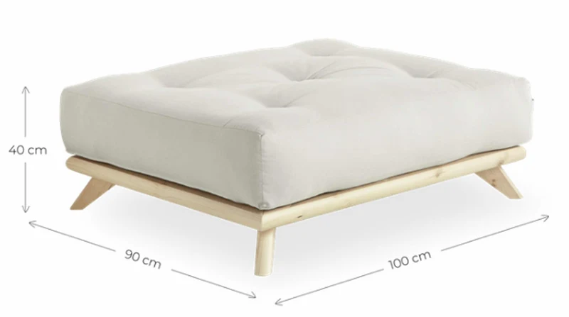 Hocker SENZA Polsterhocker passend zum Sofa Karup DAYBED Kiefer natur