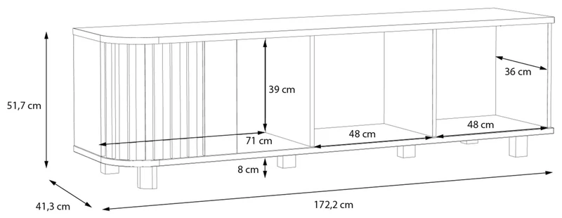 Wohnzimmerschrank RANFLURY 01, 3-tlg. Mauvella Eiche, von Forte