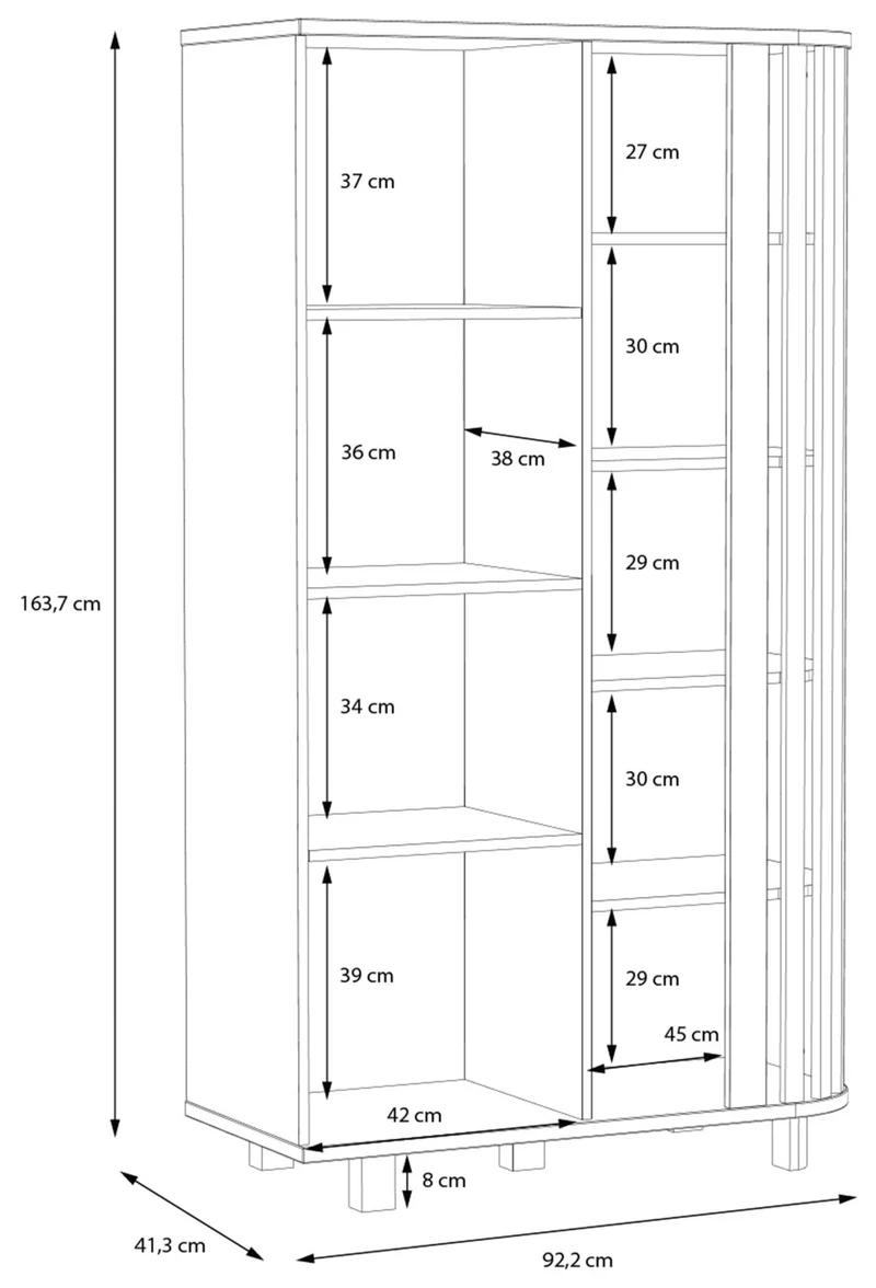 Wohnzimmerschrank RANFLURY 01, 3-tlg. Mauvella Eiche, von Forte