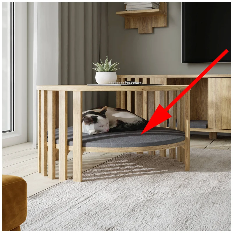 Polster Katzenkissen Grau, passend zum Couchtisch Ranflury, von Forte