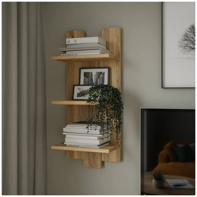 Wandboard RANFLURY mit 3 Ablagen Optik: Mauvella Eiche