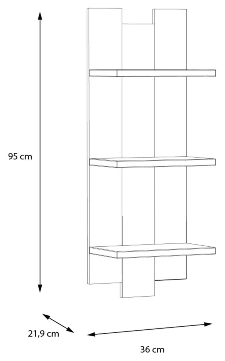 Wandboard RANFLURY mit 3 Ablagen Optik: Mauvella Eiche