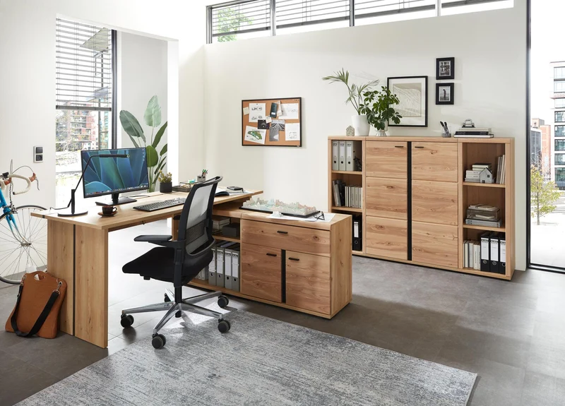 Büroregal SONOS HU22 Front Altesche Massivholz gebürstet