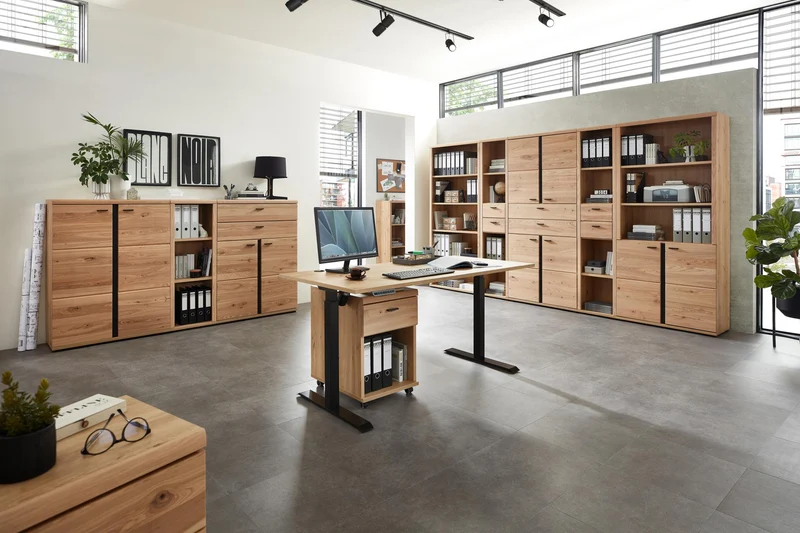 Büroregal SONOS HU13 Front Altesche Massivholz gebürstet