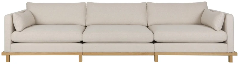 BLOSSOM 4,5-Sitzer Sofa von ZUIVER Stoff Sand Gestell Eiche hell