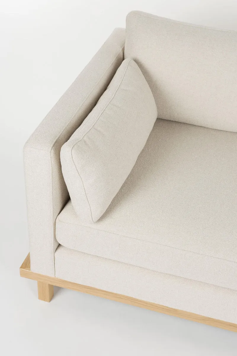 BLOSSOM 4,5-Sitzer Sofa von ZUIVER Stoff Sand Gestell Eiche hell