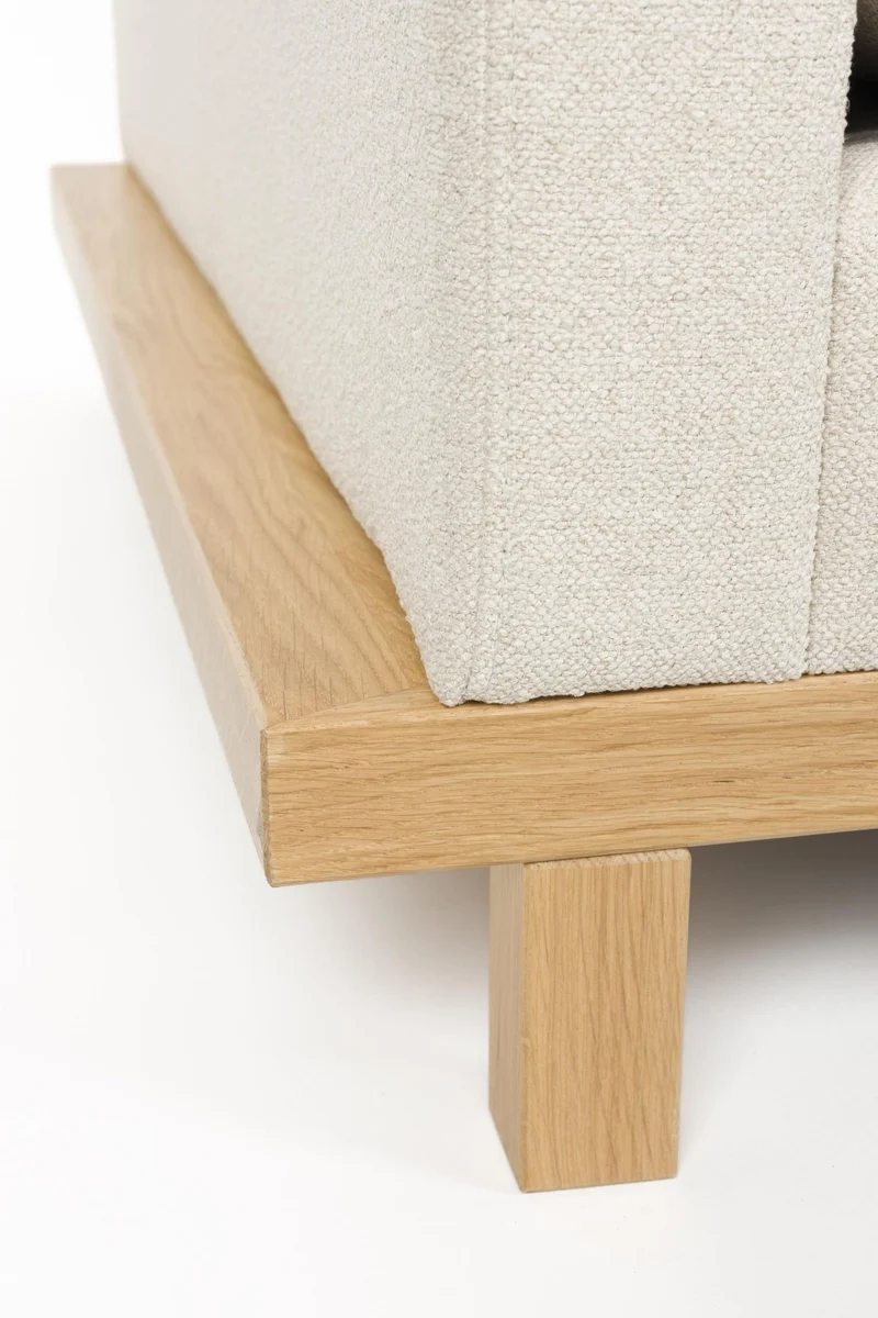 BLOSSOM 4,5-Sitzer Sofa von ZUIVER Stoff Sand Gestell Eiche hell