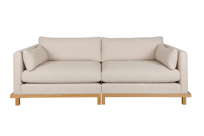 BLOSSOM 3-Sitzer Sofa von ZUIVER Stoff Sand Gestell Eiche hell