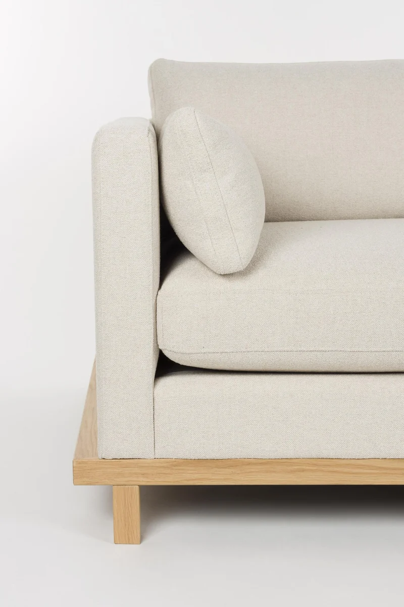 BLOSSOM 3-Sitzer Sofa von ZUIVER Stoff Sand Gestell Eiche hell