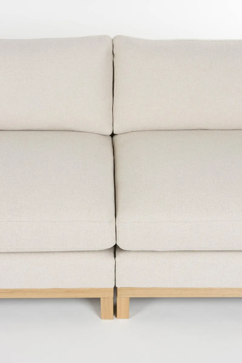 BLOSSOM 3-Sitzer Sofa von ZUIVER Stoff Sand Gestell Eiche hell