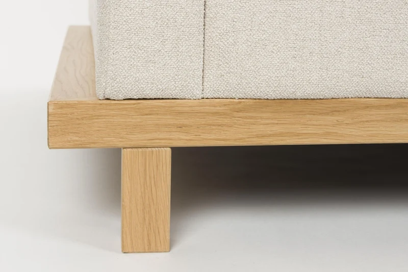 BLOSSOM 3-Sitzer Sofa von ZUIVER Stoff Sand Gestell Eiche hell