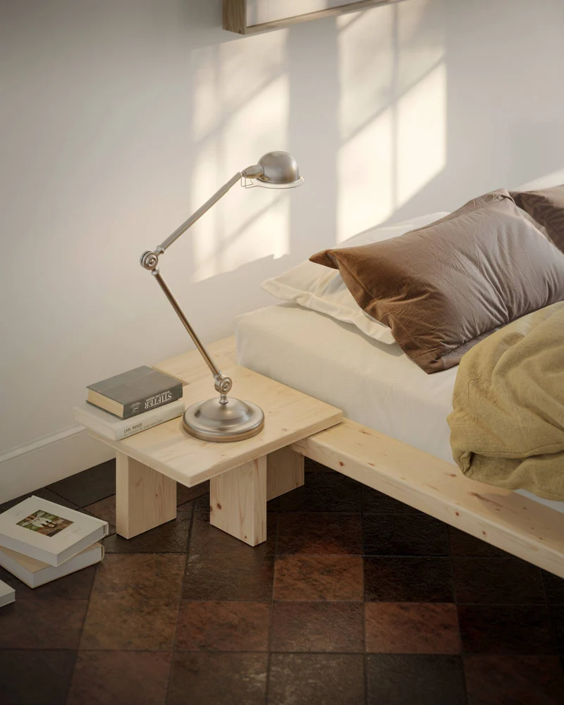 Nachttisch JAPAN Bed Side Table Kiefer massiv unfinished von Karup