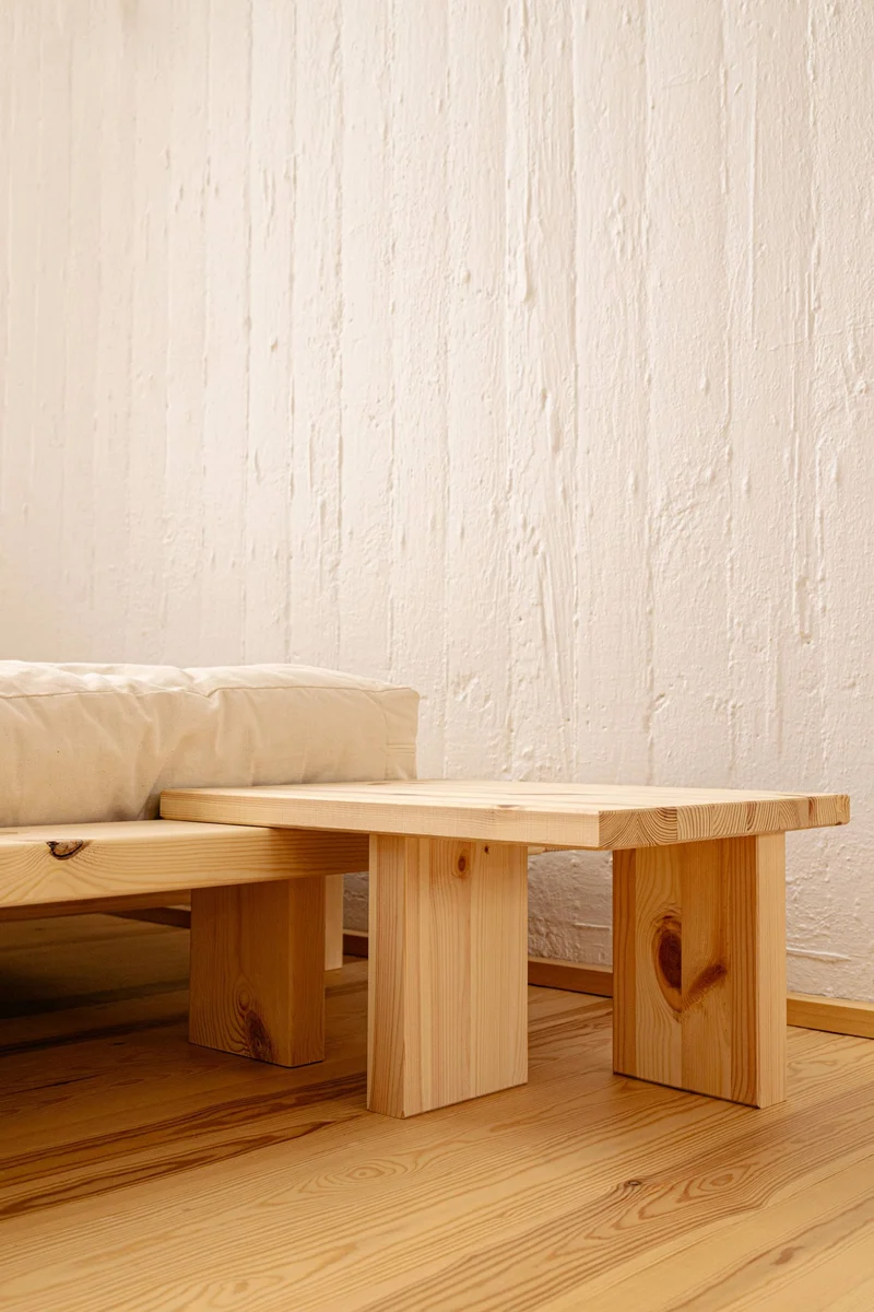Nachttisch JAPAN Bed Side Table Kiefer massiv unfinished von Karup