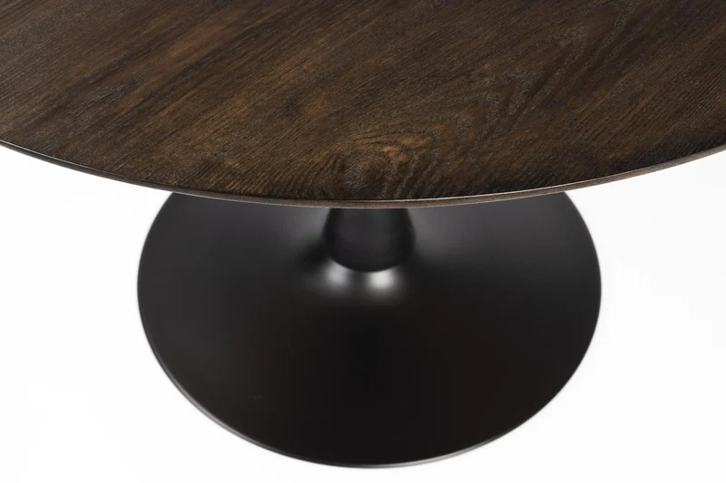 Tisch Esstisch RAKU BROWN BLACK furniert Ø 110 cm runde Tischplatte