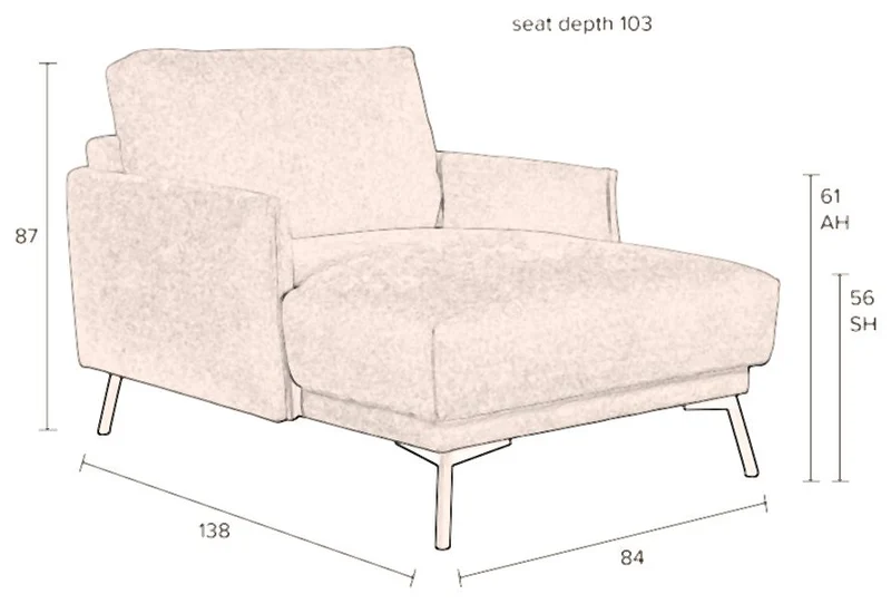 Loungesessel Chaise Longue HARPER in verschiedenen Farben