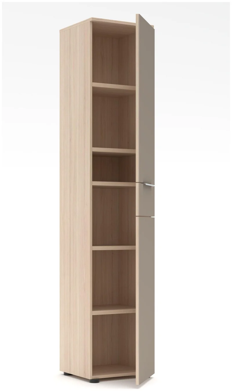 SANTORIN Aktenschrank 40 cm Riva Eiche Melamin mit Glas-Front