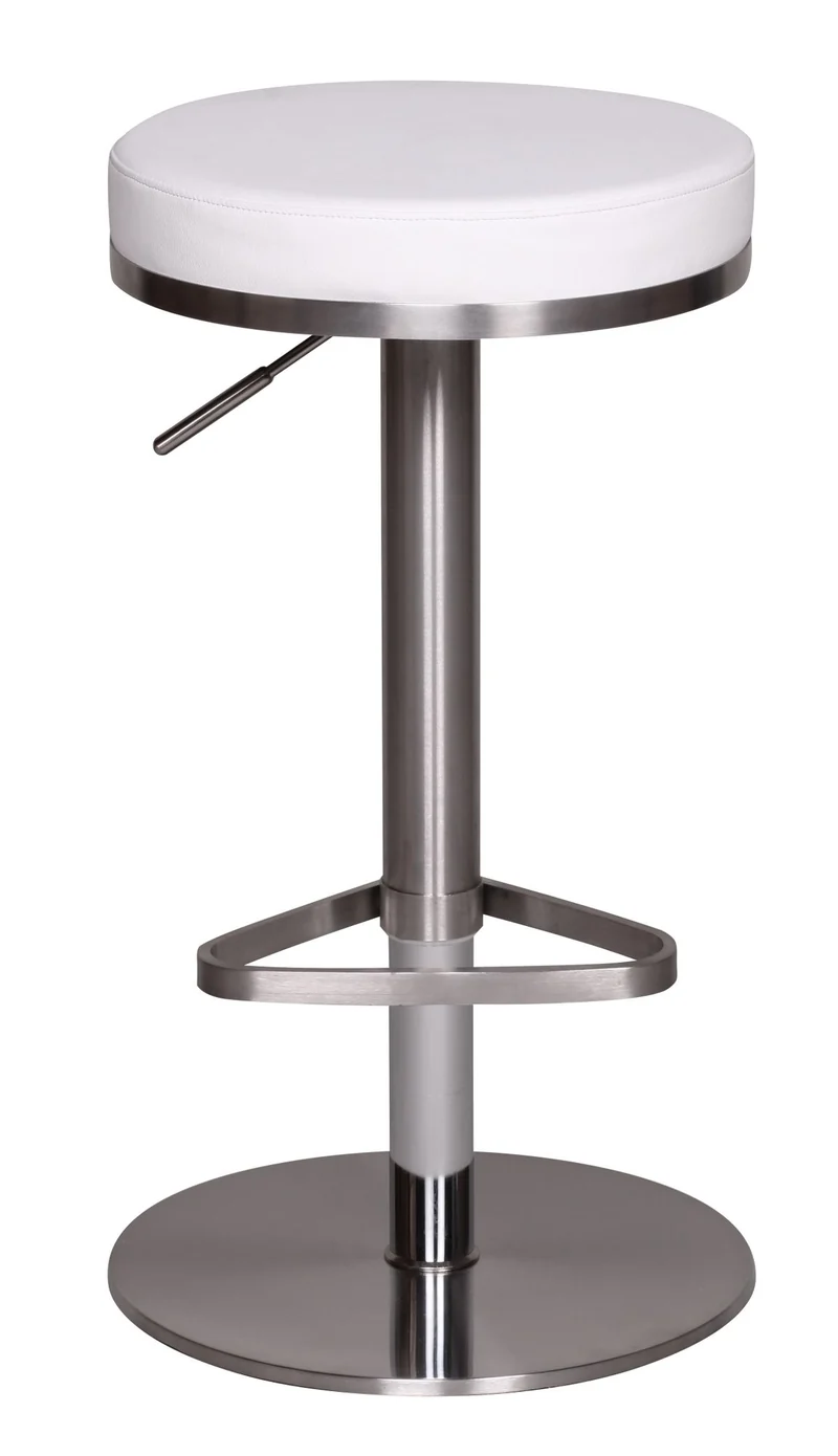 Barhocker WL1.294 Weiß Edelstahl verstellbare Sitzhöhe 360° drehbar
