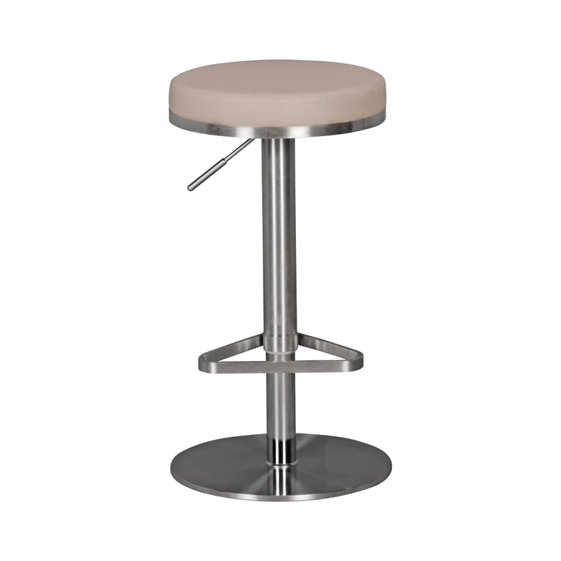 Barhocker WL1.942 Taupe Edelstahl verstellbare Sitzhöhe 360° drehbar