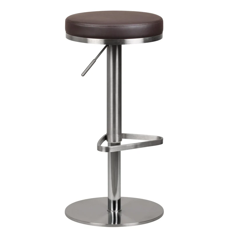 Barhocker WL1.612 Braun Edelstahl verstellbare Sitzhöhe 360° drehbar
