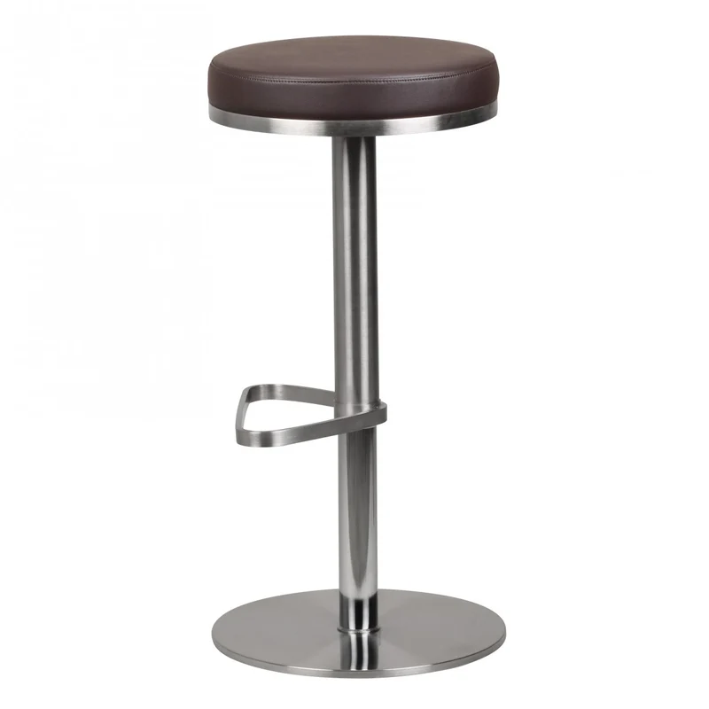 Barhocker WL1.612 Braun Edelstahl verstellbare Sitzhöhe 360° drehbar