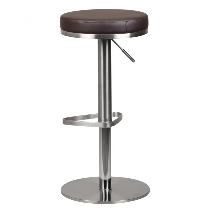 Barhocker WL1.612 Braun Edelstahl verstellbare Sitzhöhe 360° drehbar
