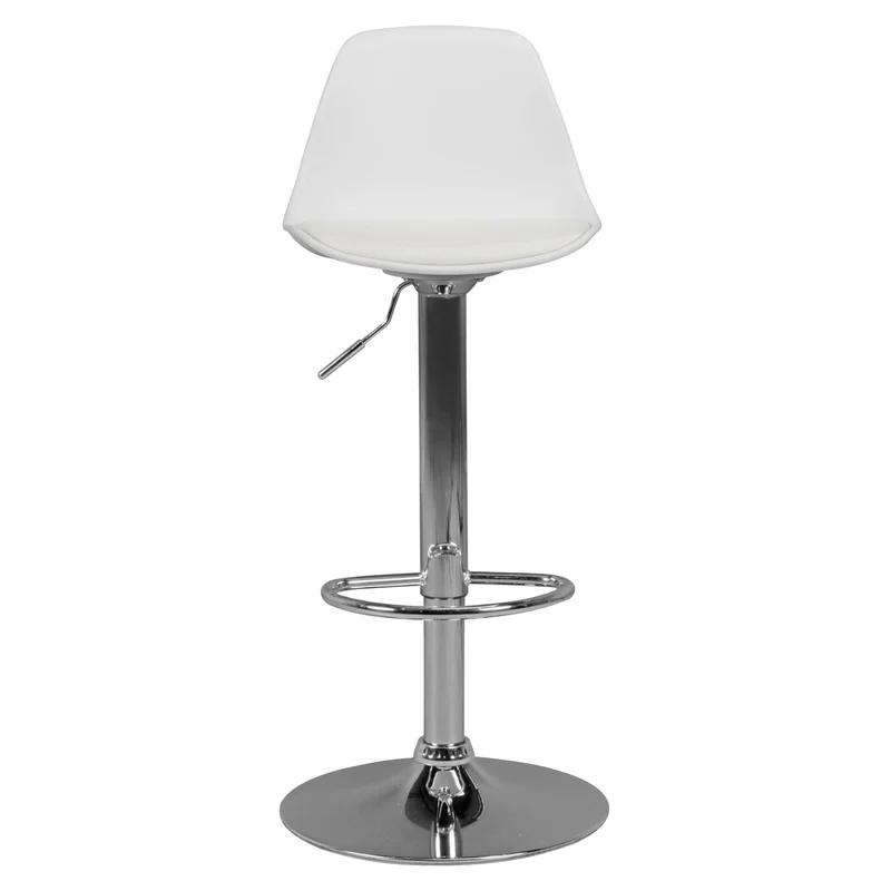 Barhocker KORSIKA Kunstleder Weiß verstellbare Sitzhöhe 360° drehbar