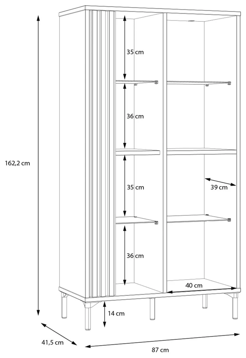 Wohnzimmerschrank JOAKIMIS, 3-tlg. Schwarz/Mauvella Eiche