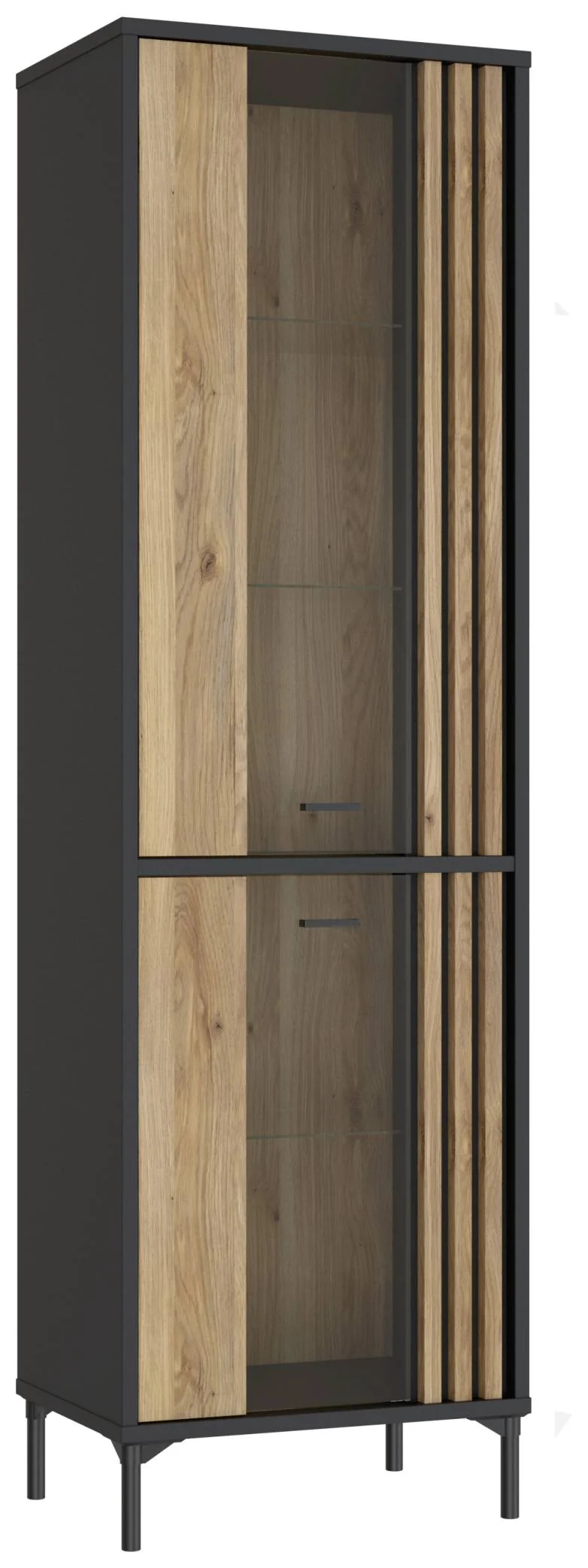 Wohnzimmerschrank JOAKIMIS, 4-tlg. Schwarz/Mauvella Eiche