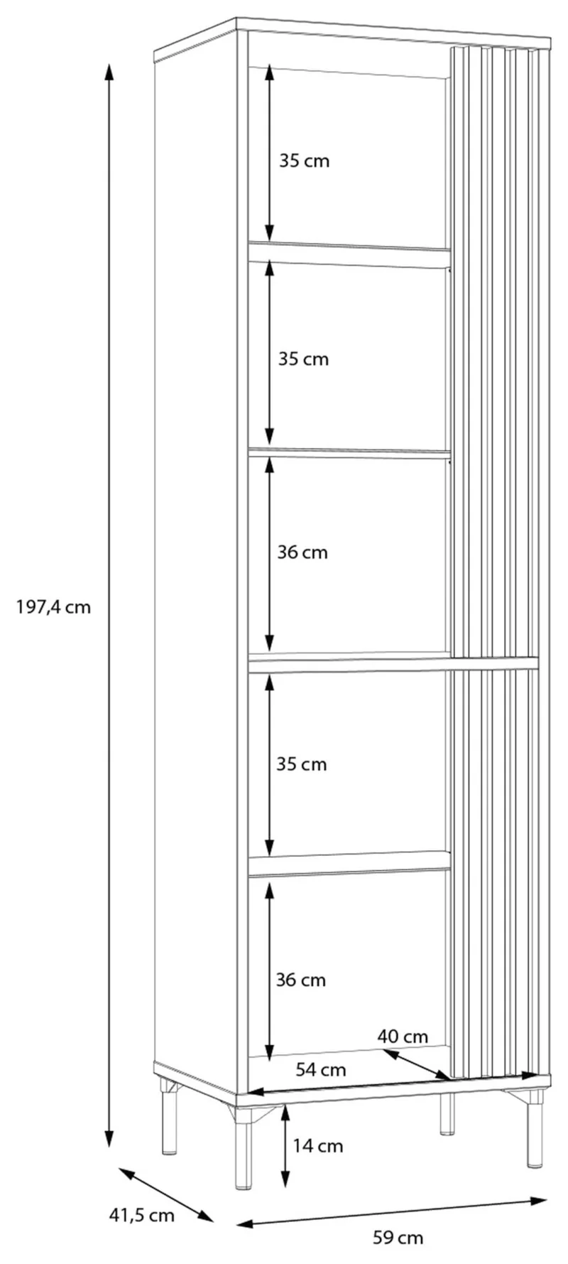 Wohnzimmerschrank JOAKIMIS, 4-tlg. Schwarz/Mauvella Eiche