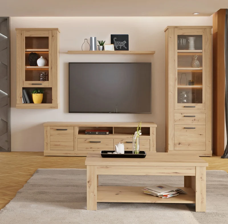 Wohnzimmerschrank CORONA, Set 5-tlg Artisan Eiche von Forte