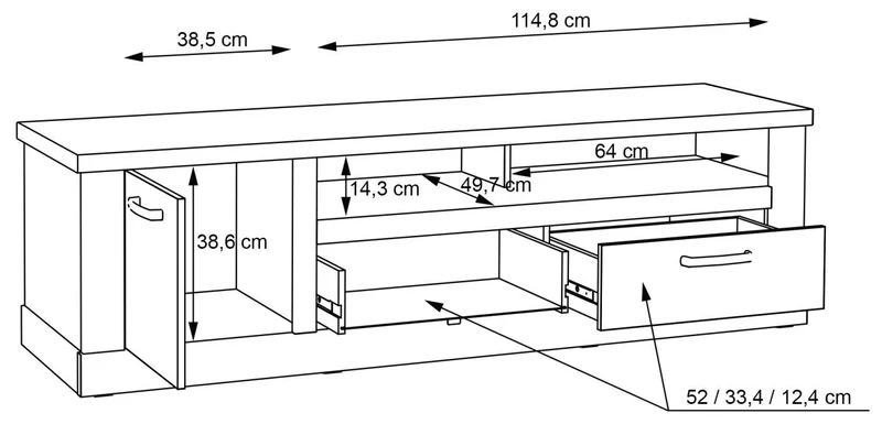 Wohnzimmerschrank CORONA, Set 5-tlg Artisan Eiche von Forte