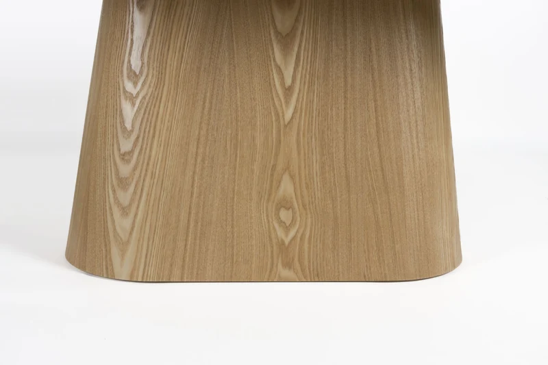 Esstisch ALMIRA Oval 180 x 90 Eiche Furnier Platte in Marmoroptik