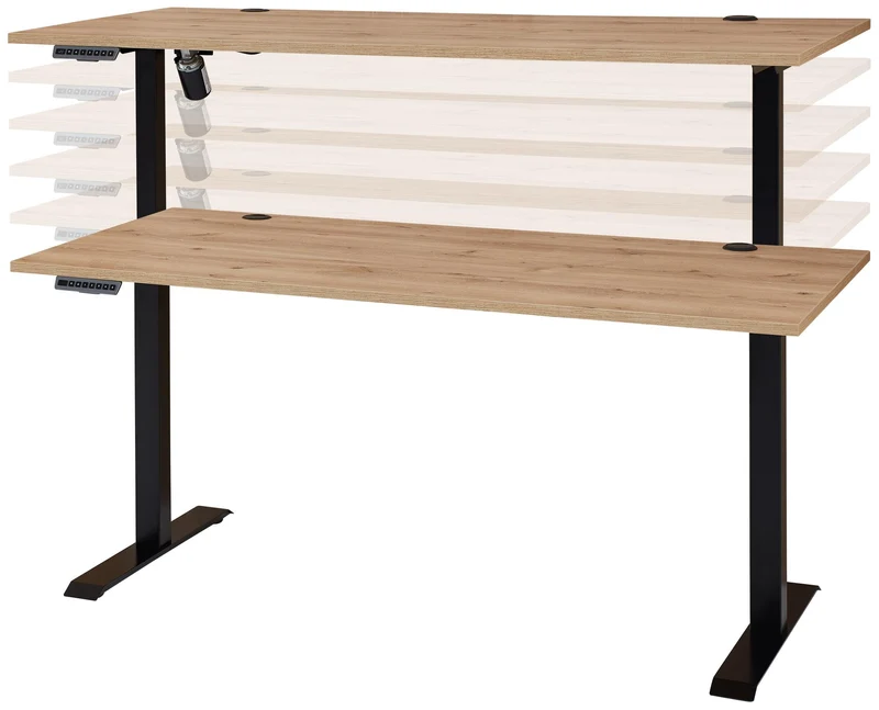 Höhenverstellbarer Schreibtisch SONOS Altesche furniert - 160 x 77 cm