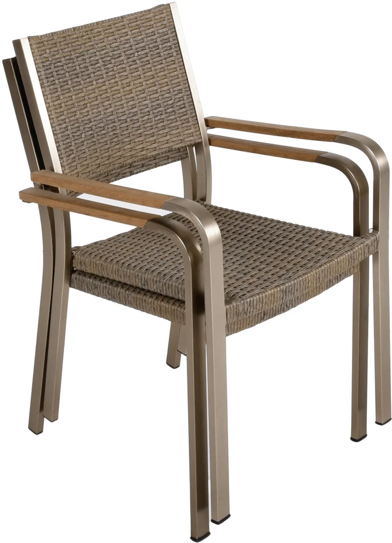 Garten Tischgruppe FLORENCE 7-tlg. 1 Tisch und 6 × Stapelstuhl 305267
