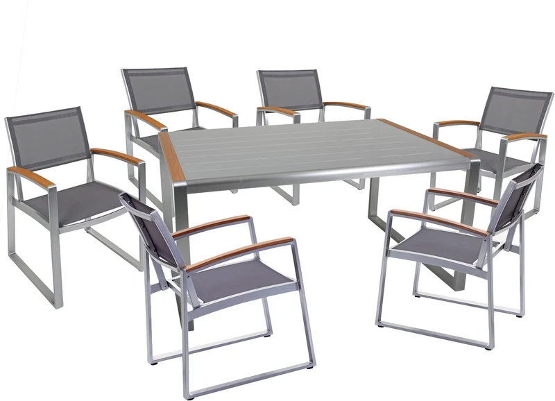 Garten Tischgruppe AVA 7-tlg. Tisch 160 x 90 cm und 6 x Stuhl AVA
