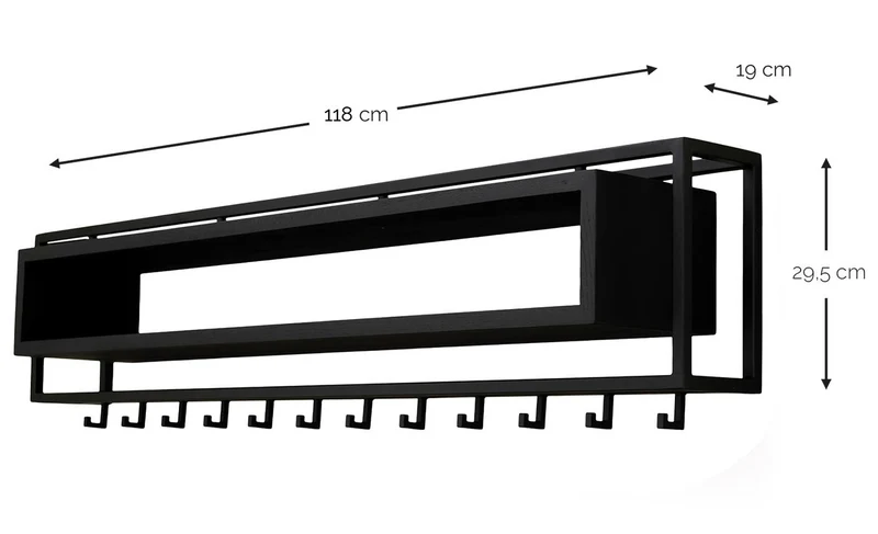 Garderobe Wandgarderobe SCHOOL 120 BLACK EDITION von Spinder Design