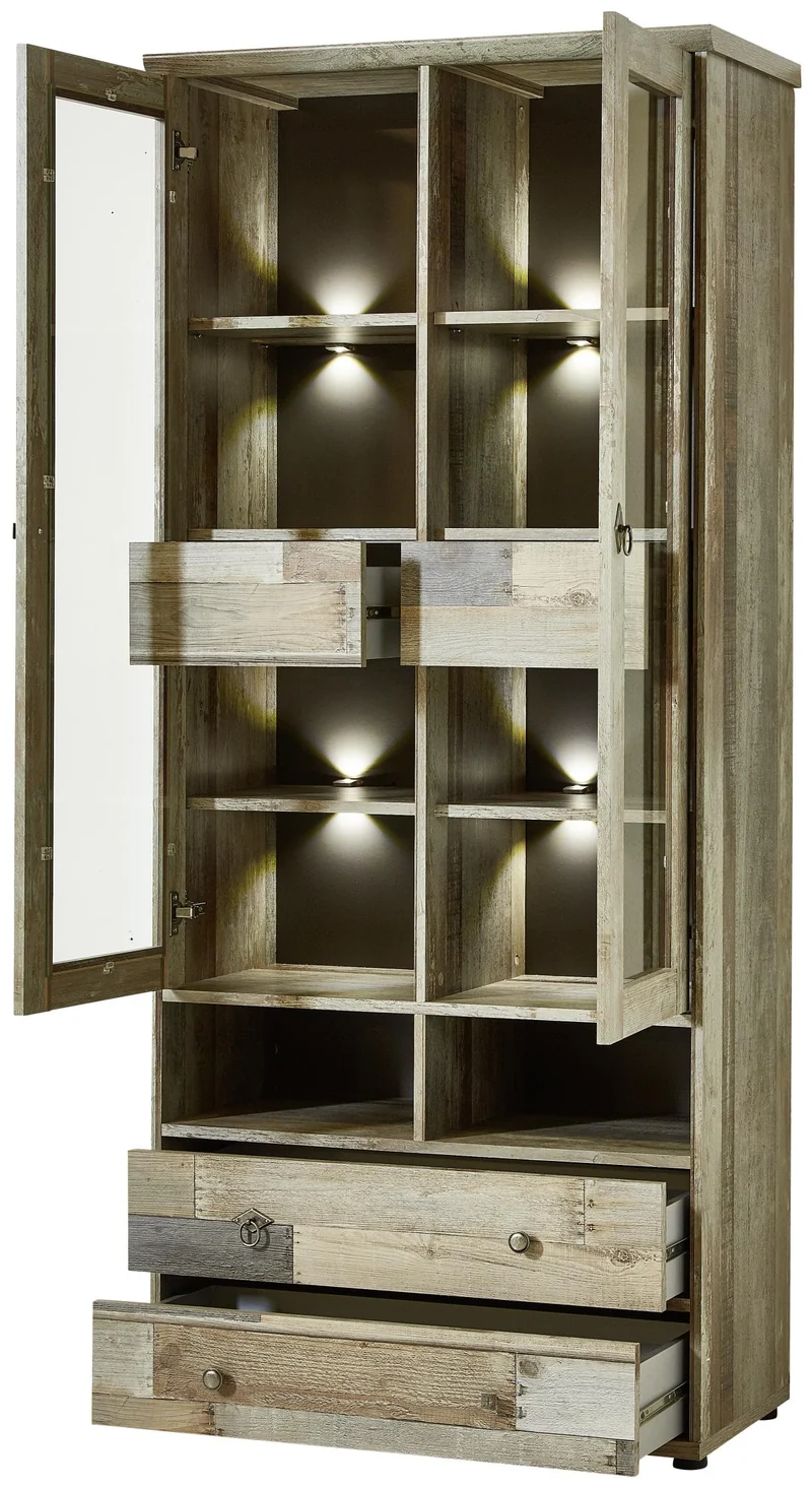 Wohnzimmerschrank Wohnwand BONANZA DD83 - Driftwood Nachbildung