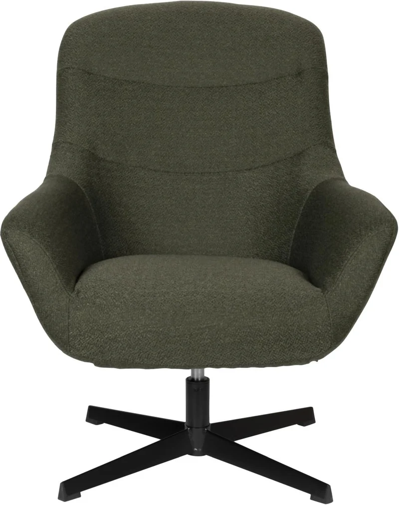 Zuiver Lounge Sessel YUKI drehbar mit angesagten Bouclé Stoff Grün