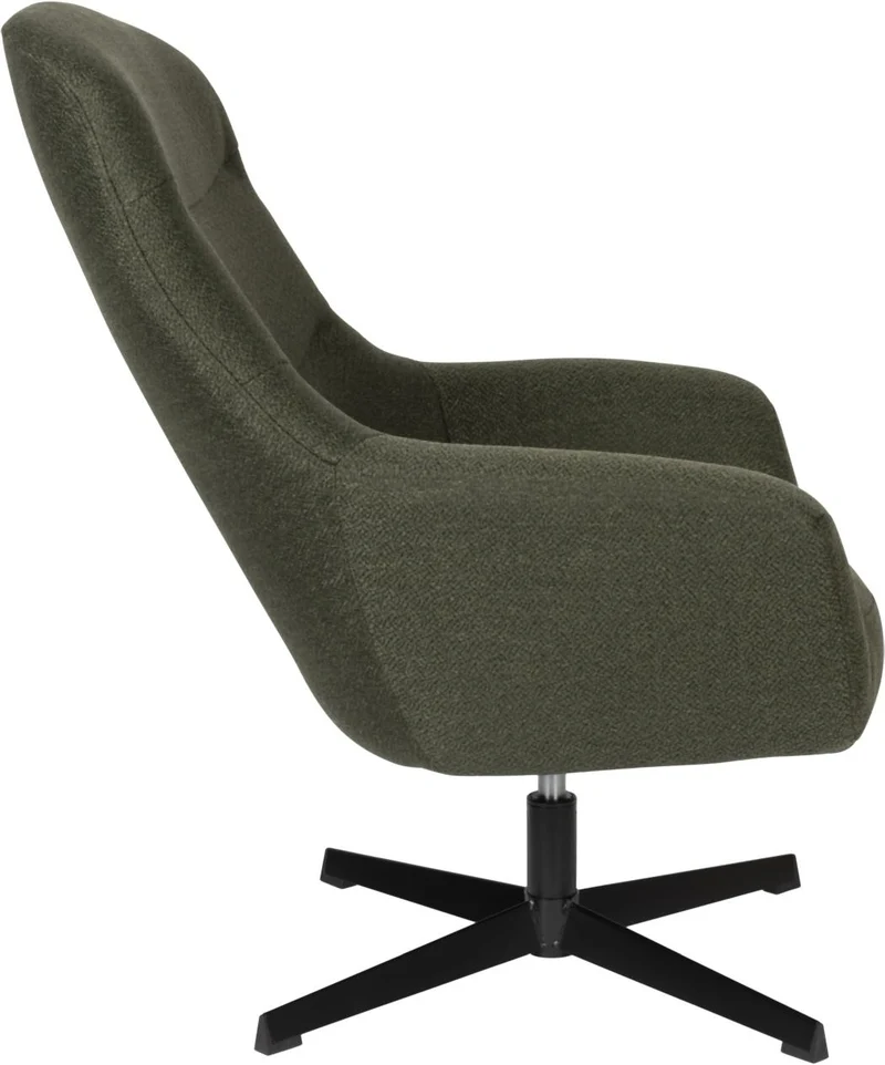 Zuiver Lounge Sessel YUKI drehbar mit angesagten Bouclé Stoff Grün