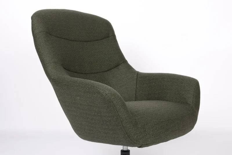 Zuiver Lounge Sessel YUKI drehbar mit angesagten Bouclé Stoff Grün