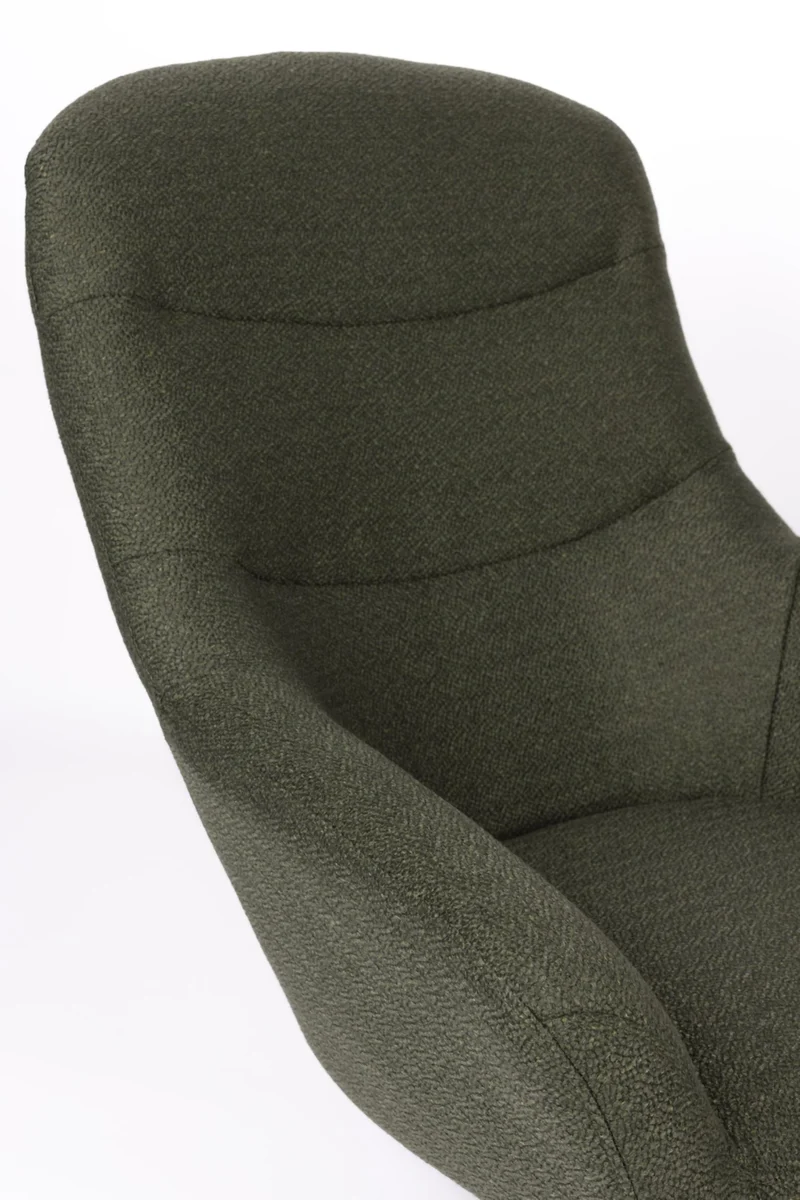 Zuiver Lounge Sessel YUKI drehbar mit angesagten Bouclé Stoff Grün