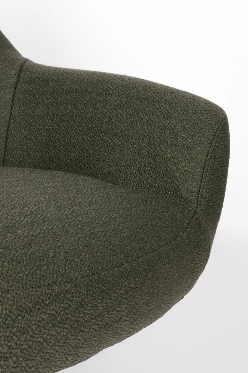 Zuiver Lounge Sessel YUKI drehbar mit angesagten Bouclé Stoff Grün