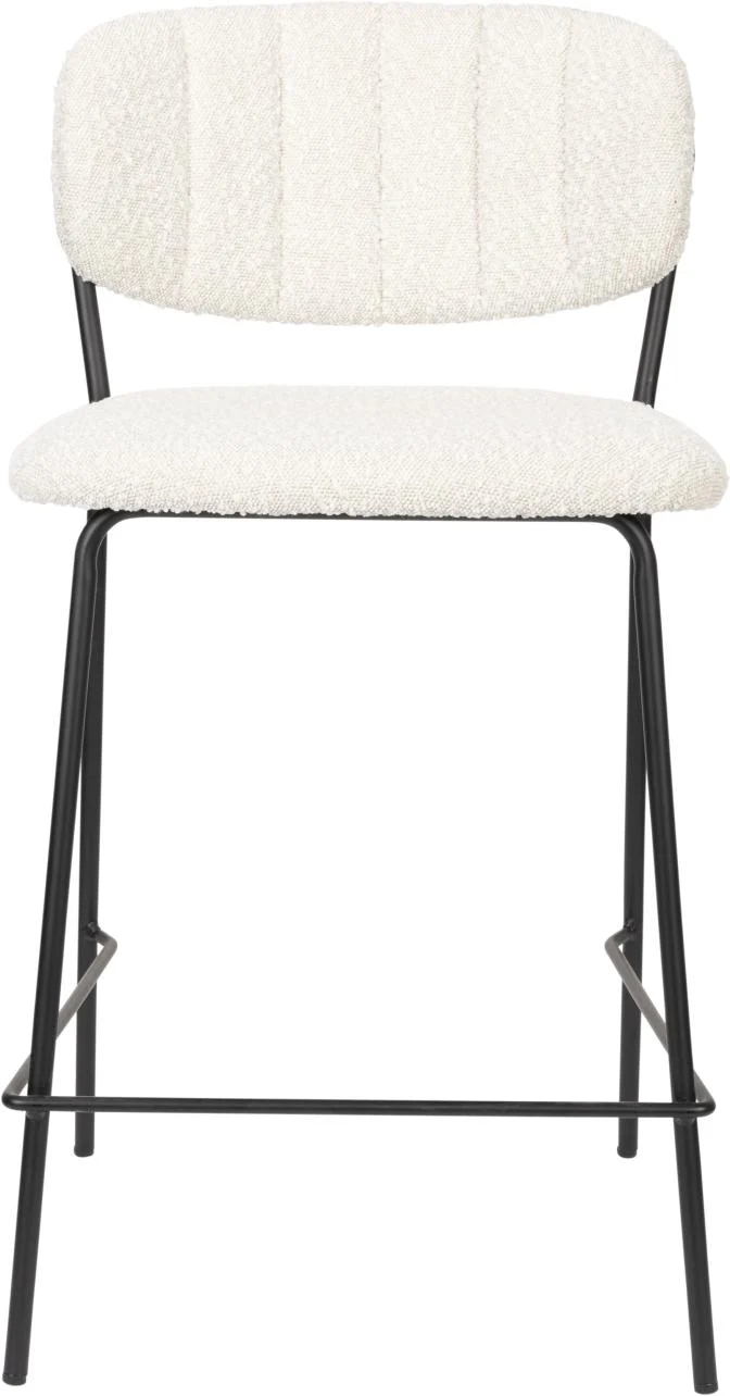 Hocker Tresenhocker JOLIEN BLACK BOUCLÉ WHITE