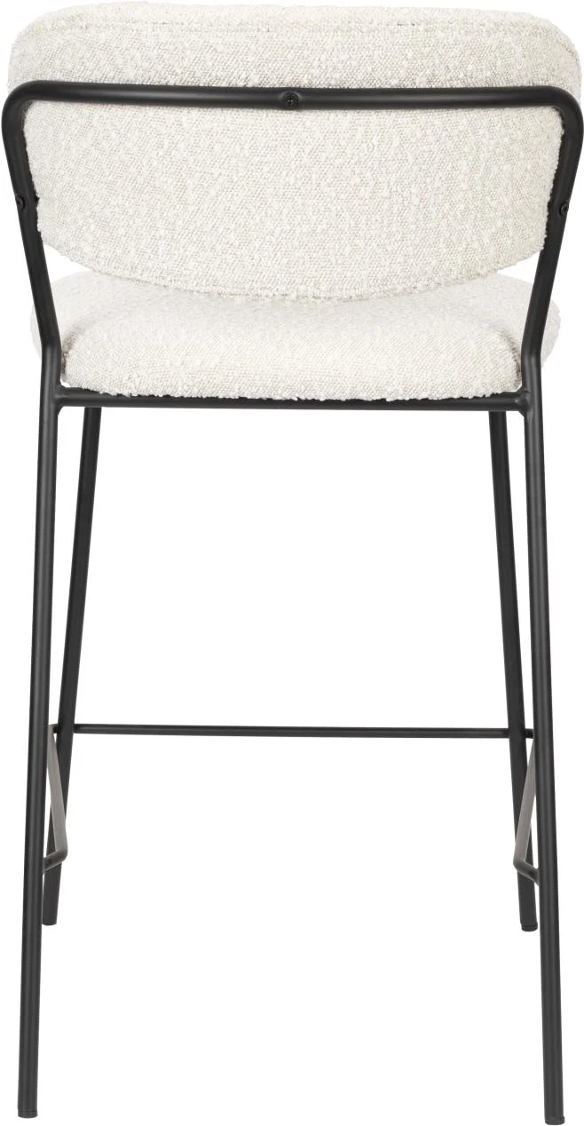 Hocker Tresenhocker JOLIEN BLACK BOUCLÉ WHITE