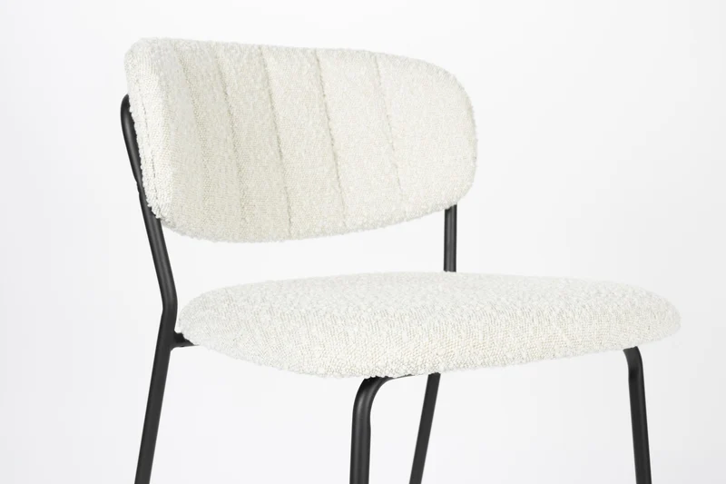 Hocker Tresenhocker JOLIEN BLACK BOUCLÉ WHITE