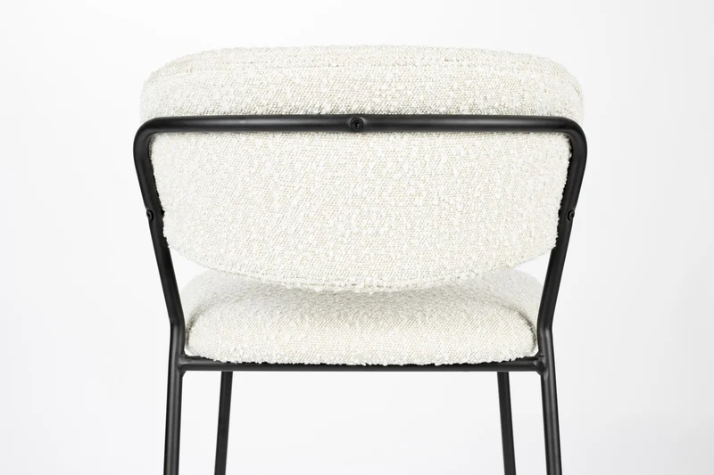 Hocker Tresenhocker JOLIEN BLACK BOUCLÉ WHITE