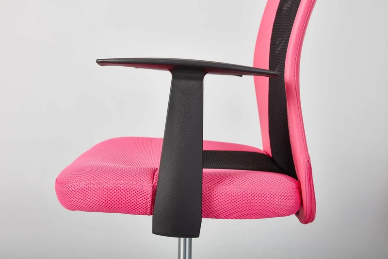 Jugenddrehstuhl Drehstuhl DONNY Mesh Pink mit Armlehnen