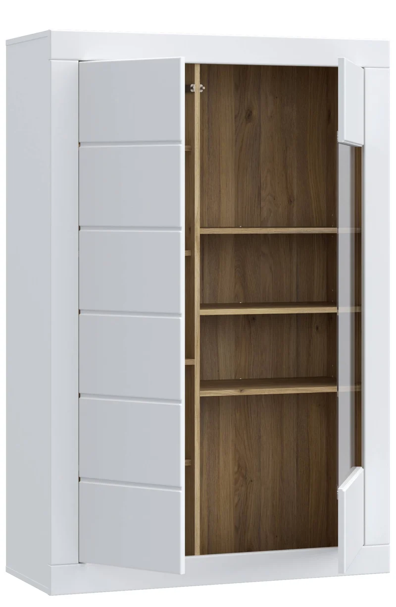 Wohnzimmerschrank LEFKADAS 1 mit Highboard, Weiss, Forte