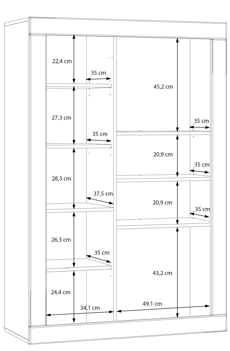 Highboard Vitrine LEFKADAS Weiß seidenmatt 2 Türen, von Forte
